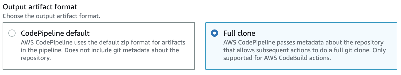 CodePipeline Artefact Format